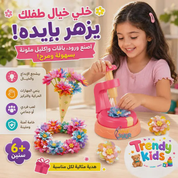 طقم صنع الزهور اليدوي للاطفال