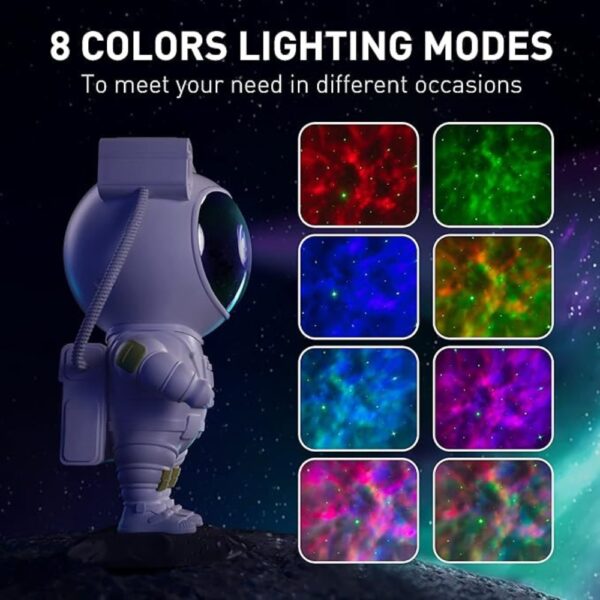 2 - 2026-01-19T234524.503 جهاز عرض ليلي بروجكتور بتصميم رائد فضاء وجهاز تحكم عن بعد بزاوية 360 درجة