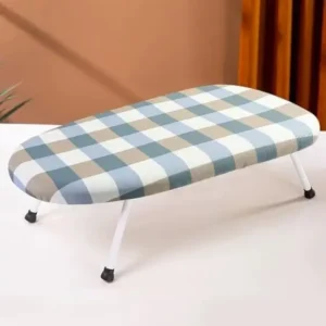 طاولة كي صغيرة، رف كي منزلي قابل للطي، وسادة مكواة كهربائية صغيرة للملابس