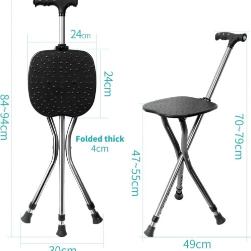 61MMnuuPfnL._AC_SL1500_ عكاز ومقعد قابل للطي مع ضوء ليد لكبار السن (ho-zk)