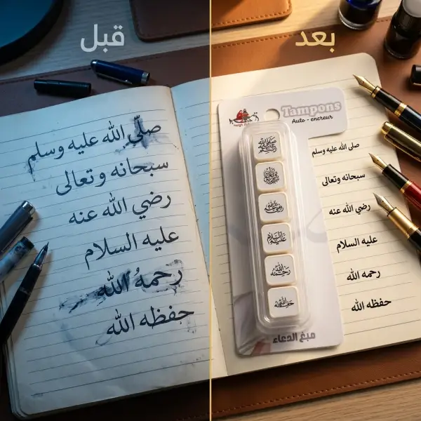 طقم أختام العبارات الإسلامية ذاتية التحبير – 6 قطع
